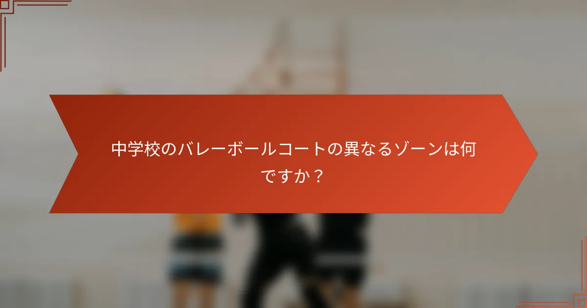 中学校のバレーボールコートの異なるゾーンは何ですか？
