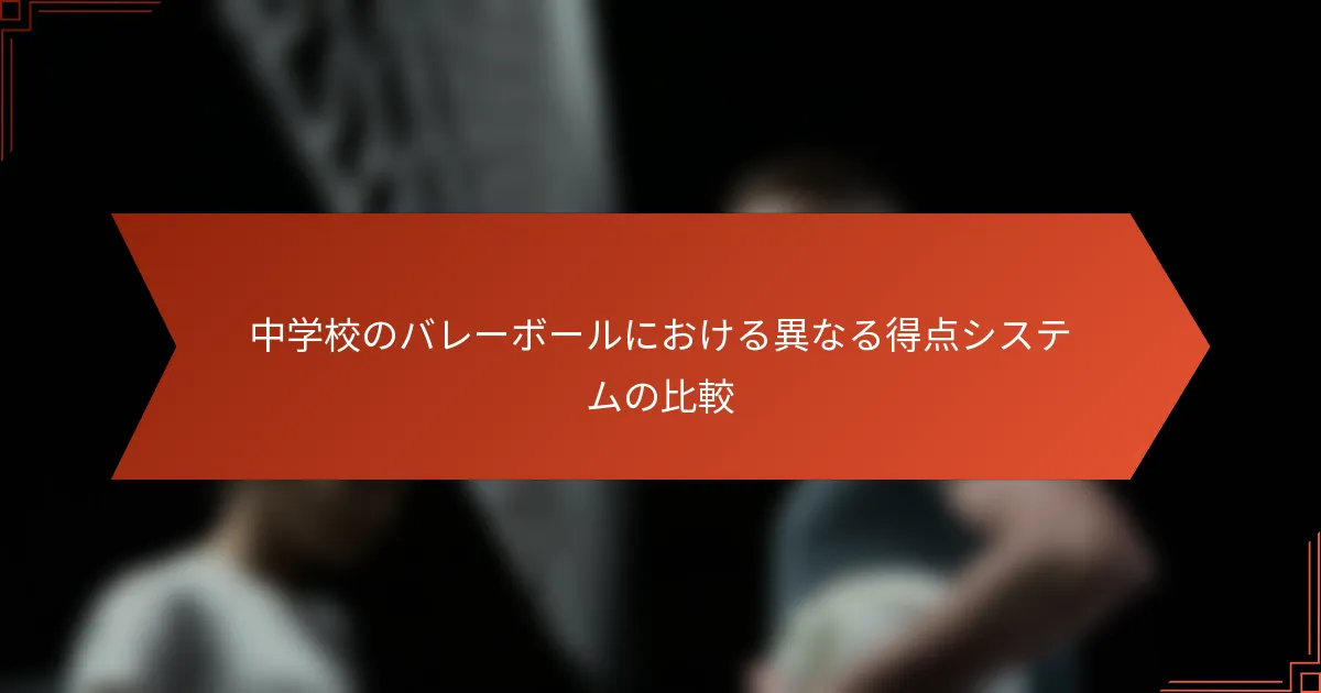 中学校のバレーボールにおける異なる得点システムの比較